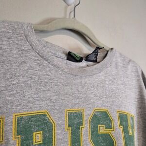 St Paddy's Irish Notre Dame Style T-Shirt Mens 2XL Gray Graphic Cotton Blend Tee
